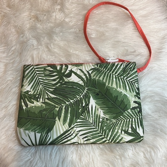 3/$25 Tropical print cosmetic pouch with strap - Picture 2 of 5